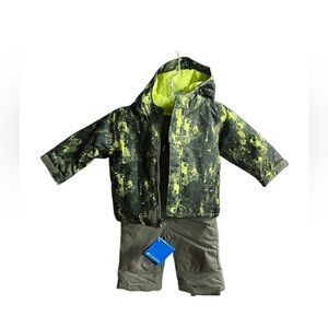 Columbia Kids Buga II green print snowsuit set